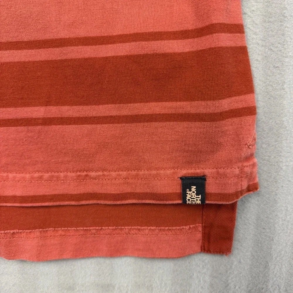 The‎ North Face Shirt Mens XL Red Clay Striped Long Sleeve Wedge Wood Rugby Polo